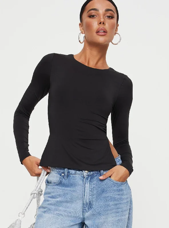 Uzo Long Sleeve Top Black