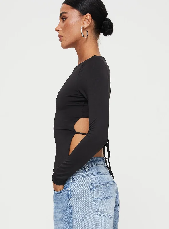 Uzo Long Sleeve Top Black