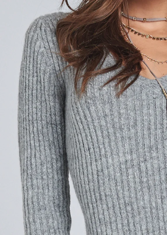 Asymmetrical maxi sweater - Heather Grey