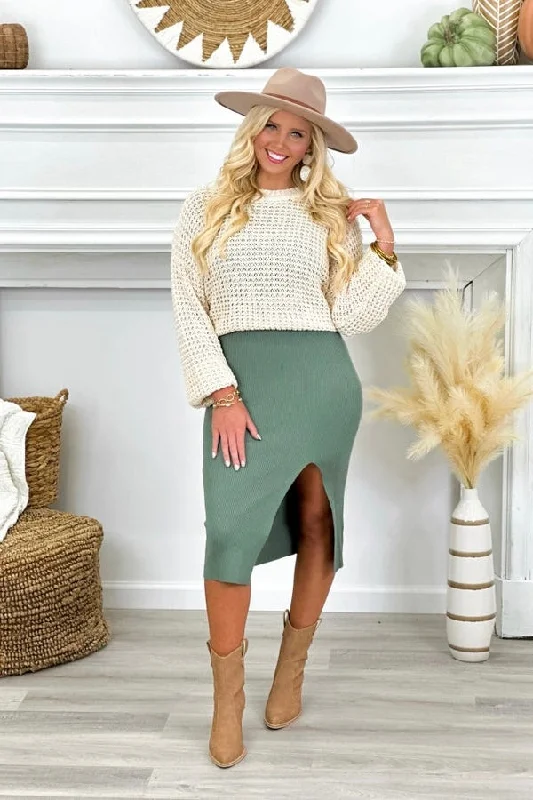 Oatmeal Solid Knit Crew Neck Sweater