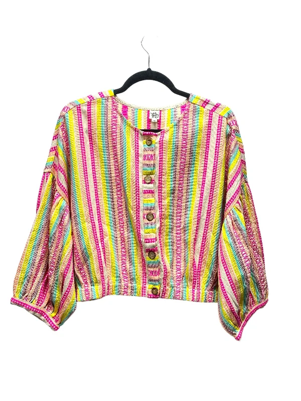 Blouse Long Sleeve By Ivy Jane In Striped Pattern, Size: Xs