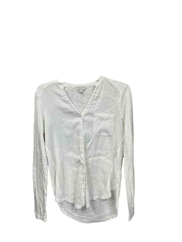 Blouse Long Sleeve By Lucky Brand In White, Size: Xs