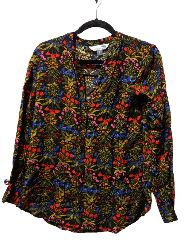 Blouse Long Sleeve By Old Navy In Floral Print, Size: S