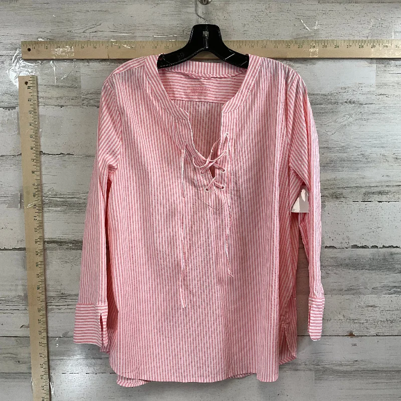 Blouse Long Sleeve By Vineyard Vines In Pink, Size: L