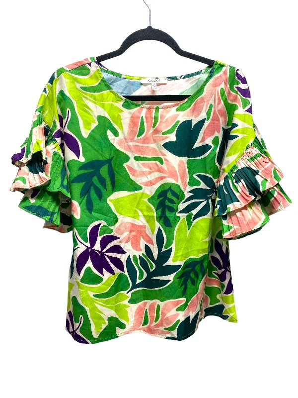 Blouse Short Sleeve By Clothes Mentor In Green, Size: S