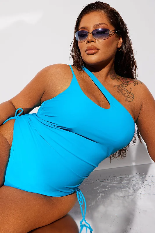 Mariah Ruched 1 Piece Swimsuit - Blue