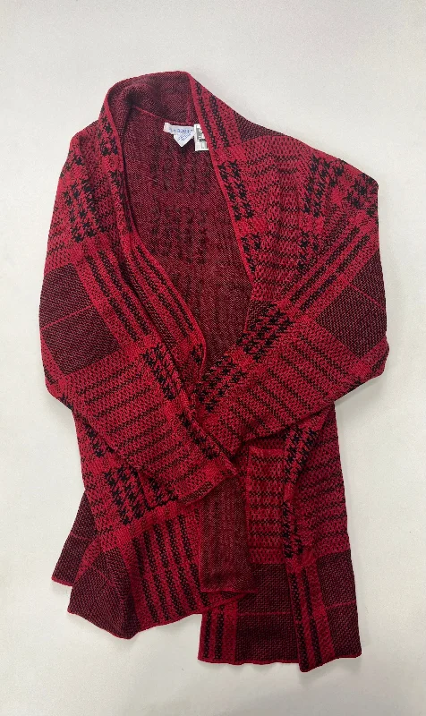 Red Black Sweater Cardigan Lola, Size Xl