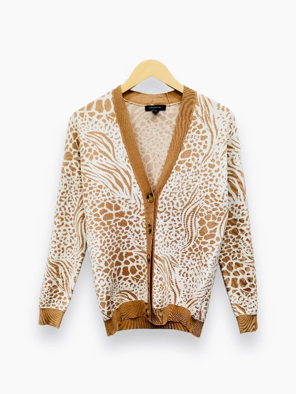 Tan & White Cardigan Ann Taylor, Size Xs