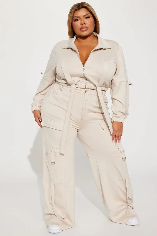 Carrie Cargo Pant Set - Taupe