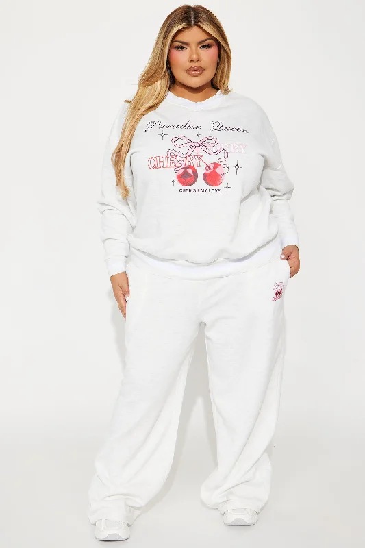 Cherish My Love Fleece Pant Set - Grey