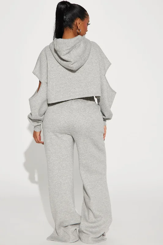 Daily Routine Fleece Pant Set - Heather Grey