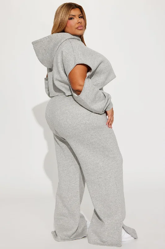 Daily Routine Fleece Pant Set - Heather Grey