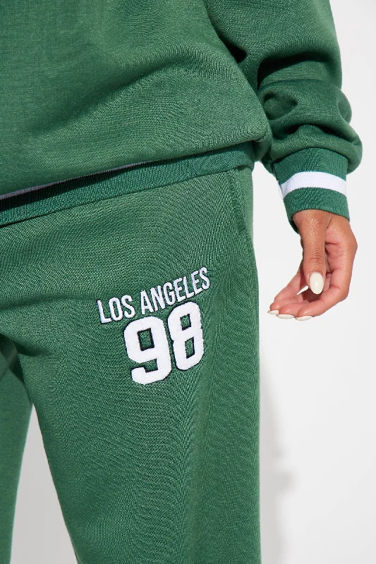 In Los Angeles Fleece Pant Set - Hunter