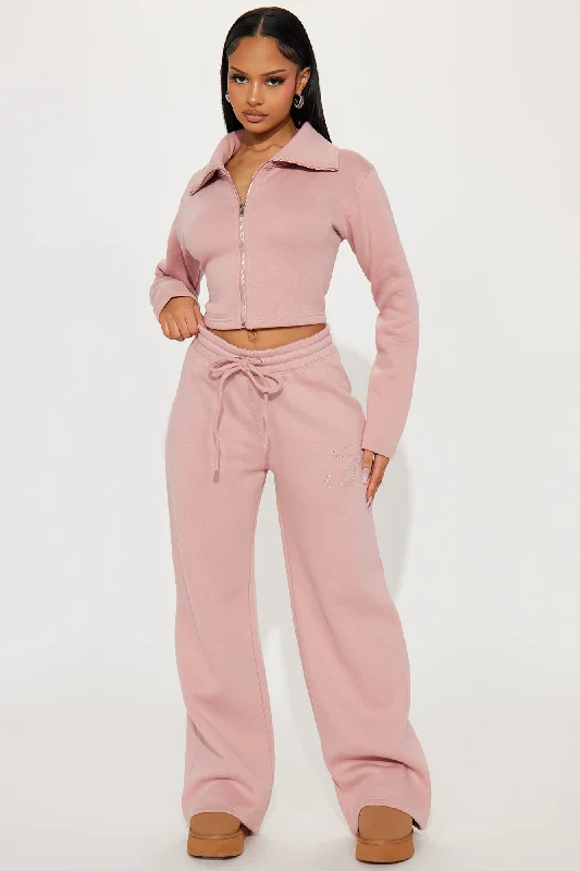 Sweet Angel Fleece Pant Set - Pink