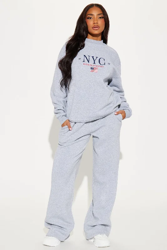 NYC Sports Academy Pant Set - Heather Grey