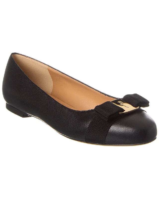 Ferragamo Varina Leather Ballet Flat