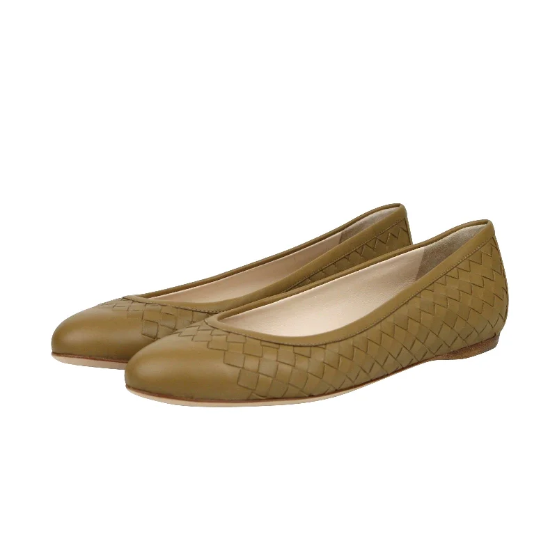 Bottega Veneta Women's Intrecciato Brown Leather Flat Slippers