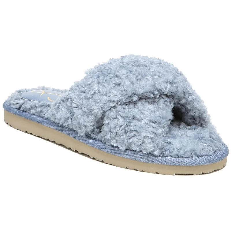 Jeane Womens Faux Fur Padded Insole Scuff Slippers