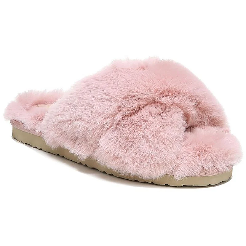 6 Medium / Rose Faux Fur