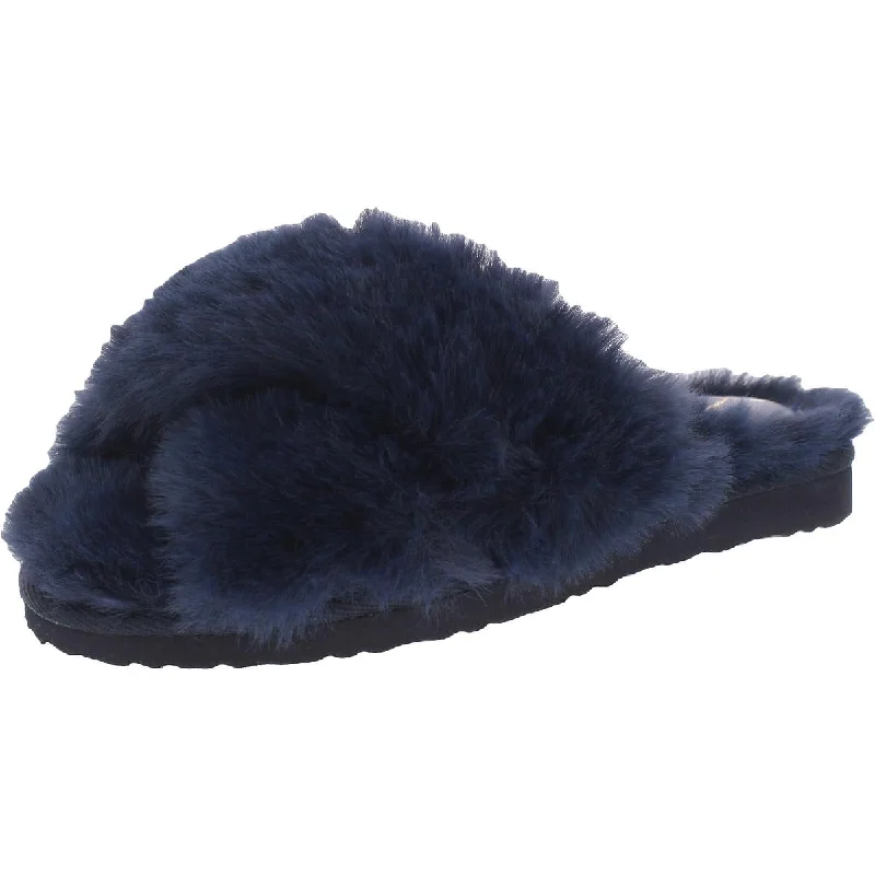 6 Medium / NAVY FAUX FUR