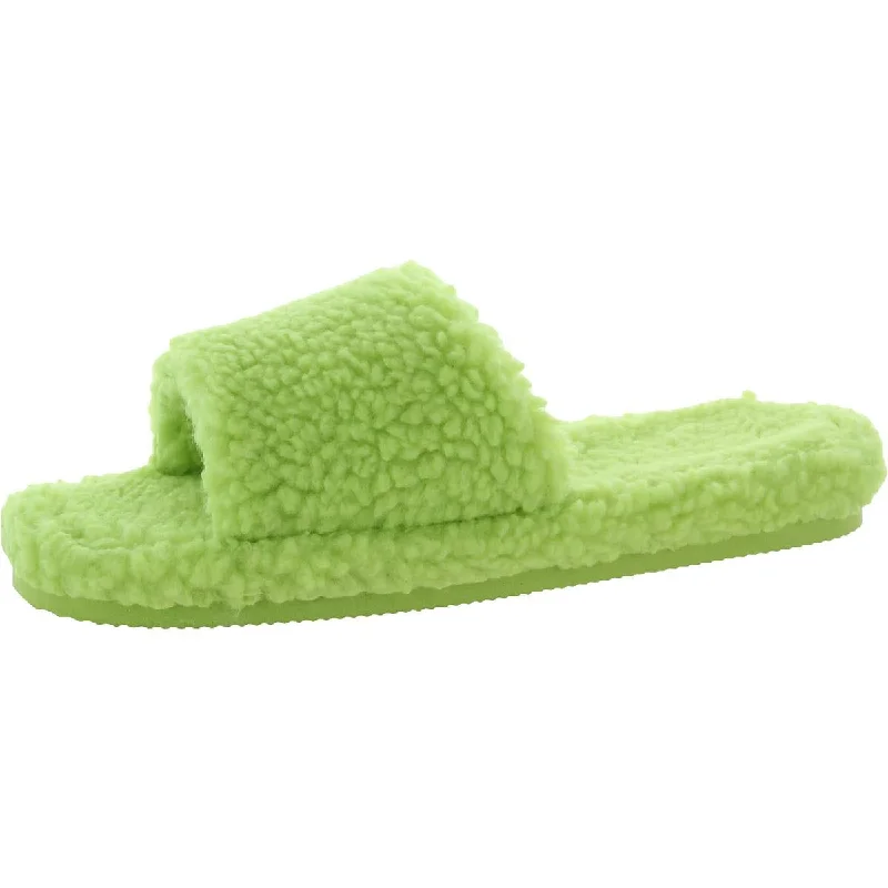 Dinnaa Womens Cozy Faux Fur Slide Slippers