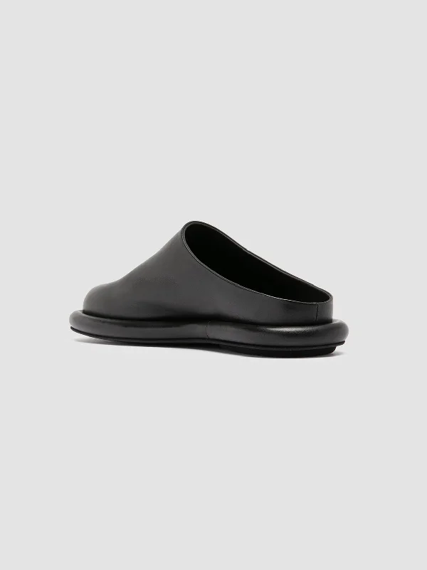 ESTENS 107 - Black Leather Mule Sandals