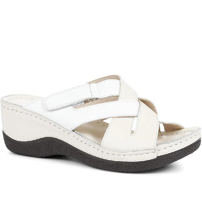 Wide Fit Wedge Mule Sandals - WLIG35007