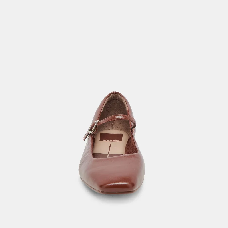 REYES BALLET FLATS BROWN CRINKLE PATENT